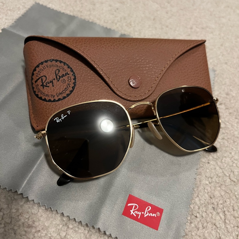 RAY-BAN Hexagonal Polarized Sunglasses